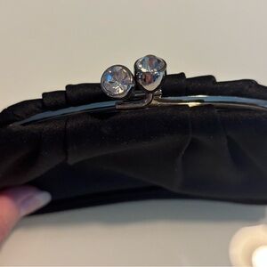 Express Black Satin Clutch